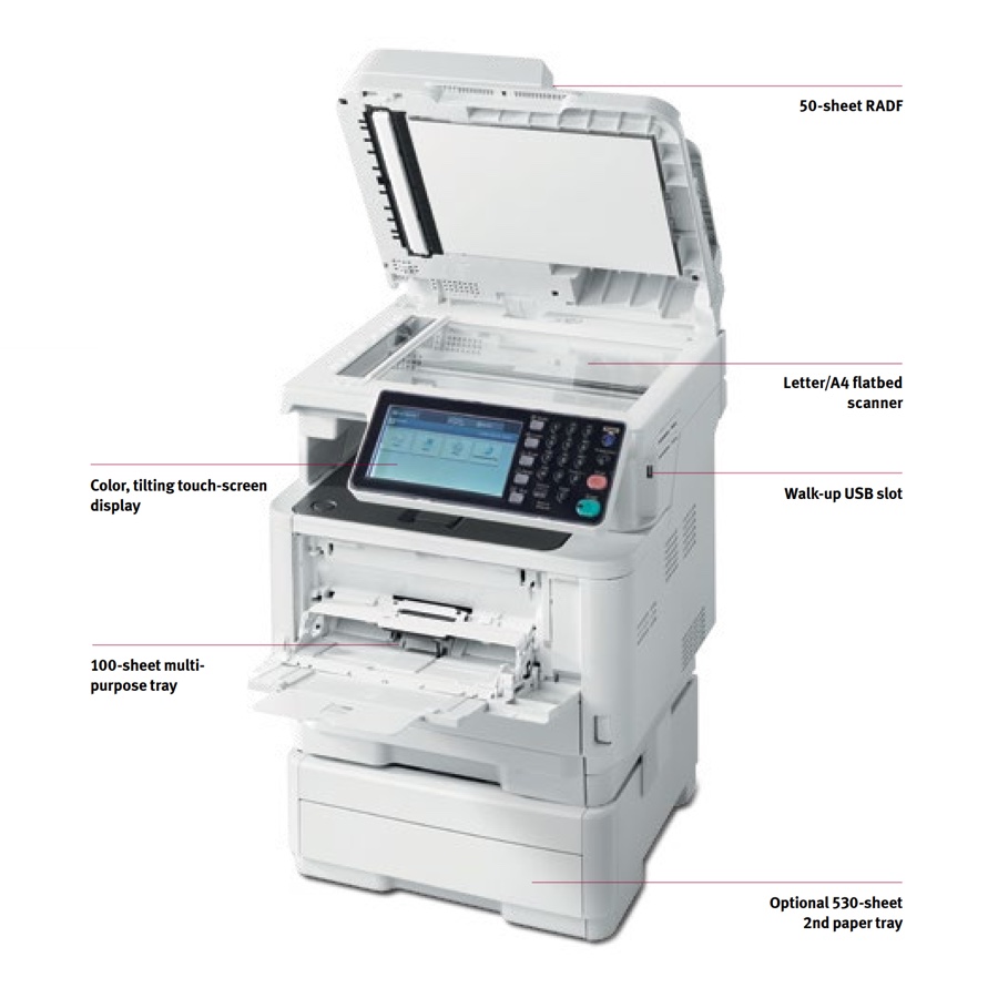 Okidata Copiers:  The Okidata MB562w MFP Copier